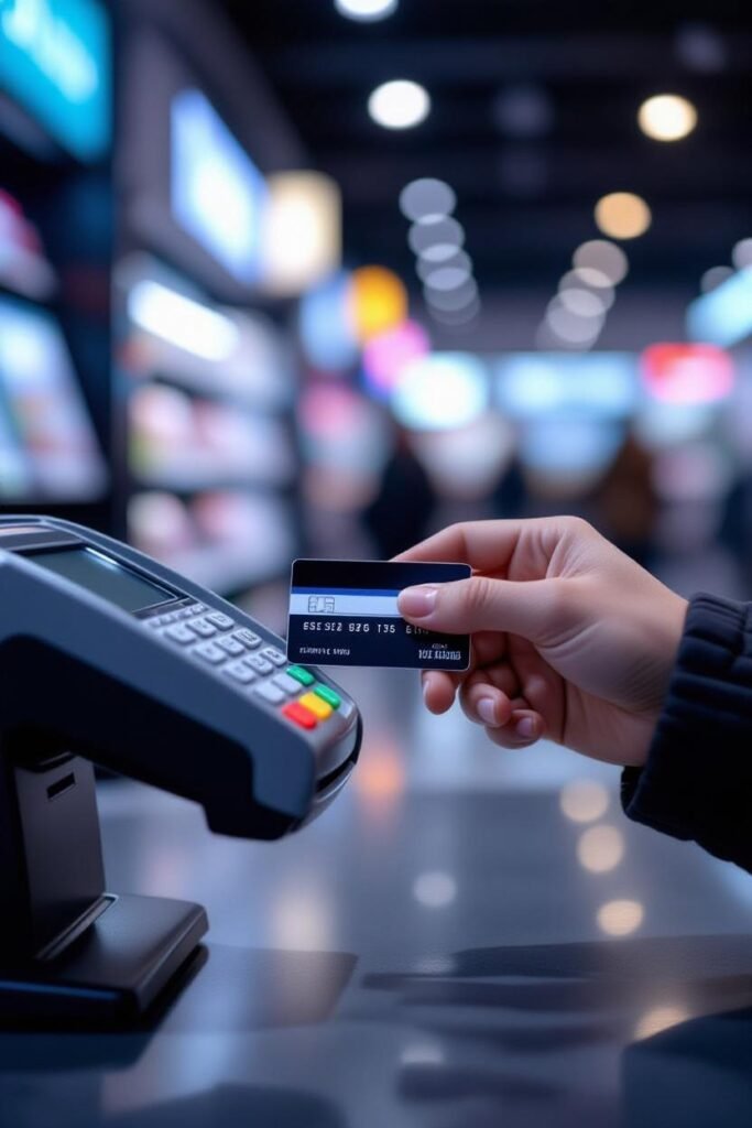 يد تتردد بالدفع ببطاقة ائتمان