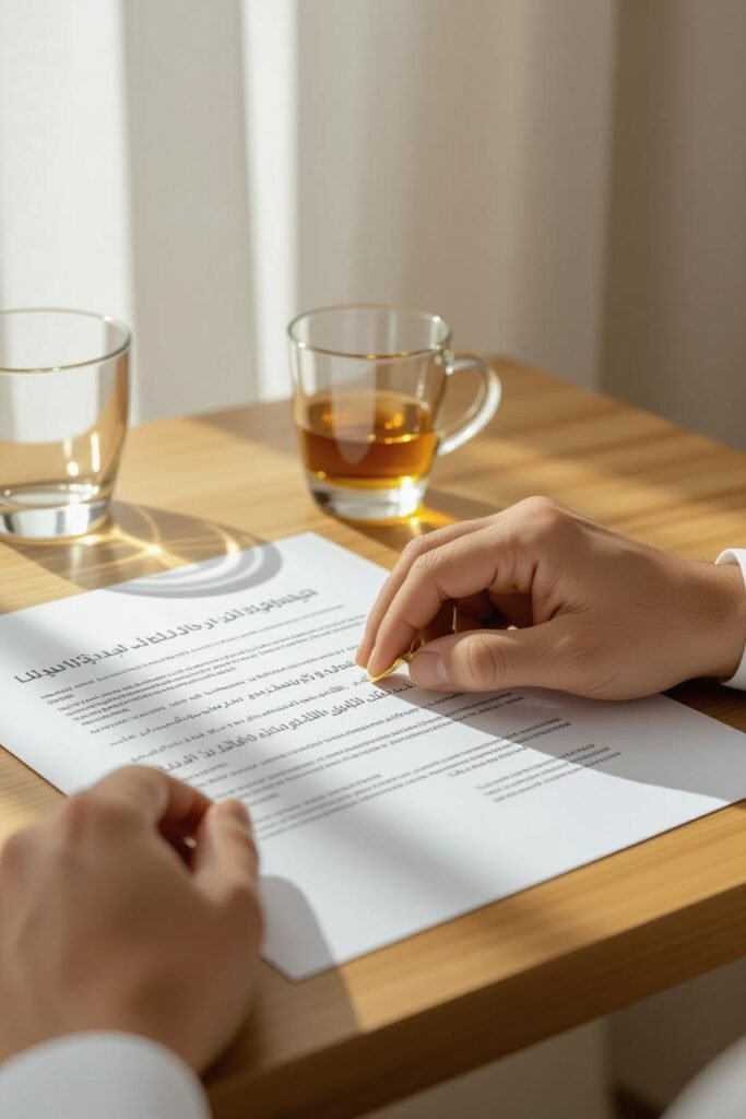 يد تقلّب تقريرًا ماليًا ثنائي اللغة