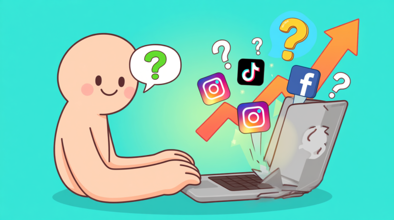 رسوم كرتونية للتسويق المجاني عبر انستغرام وتيك توك يؤدي إلى الربح.