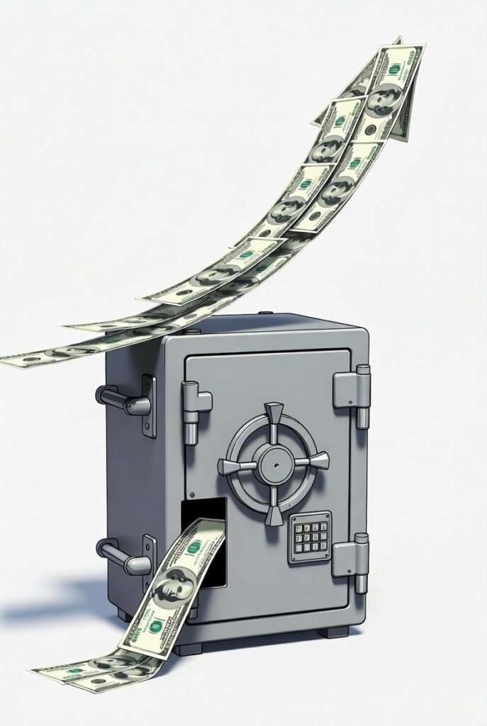 رسم يوضح مفهوم زيادة التدفقات النقدية والدخل الجانبي نحو الادخار.