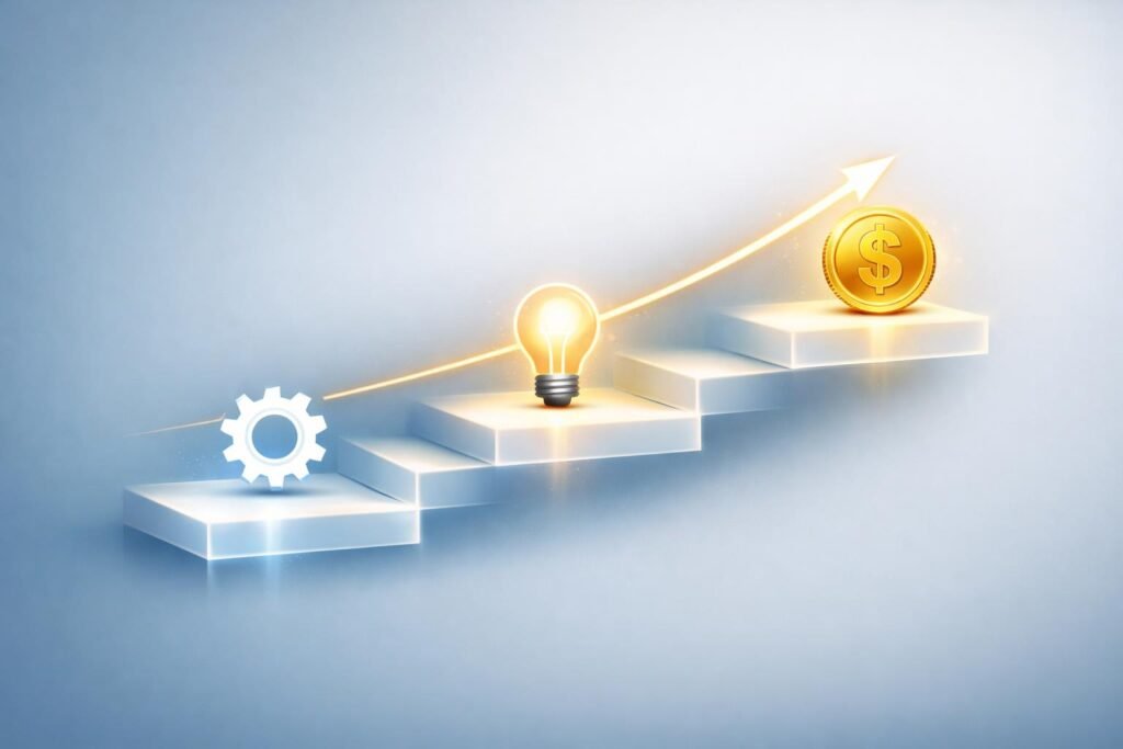 إنفوجرافيك يوضح مستويات الدخل عند دمج التقنية بالعمل.