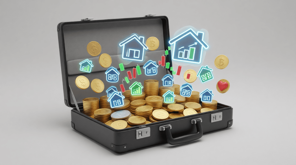 حقيبة استثمارية متنوعة تمثل الأمان المالي