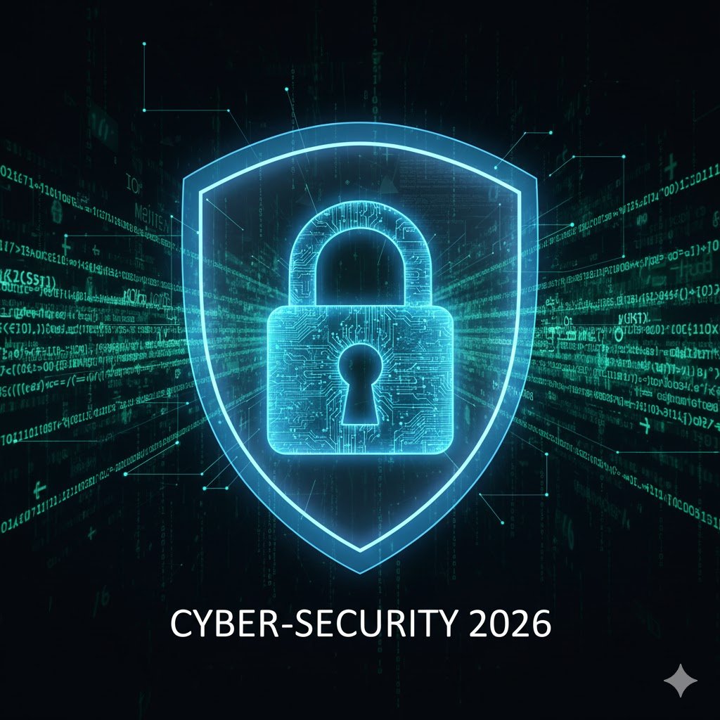 قفل رقمي ودرع حماية سيبراني.