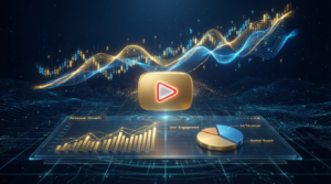 واجهة رقمية تعرض أفضل قنوات يوتيوب عربية مالية لعام 2026