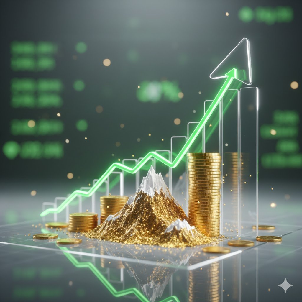 رسم بياني يوضح قوة الفائدة المركبة عبر قنوات مالية متخصصة