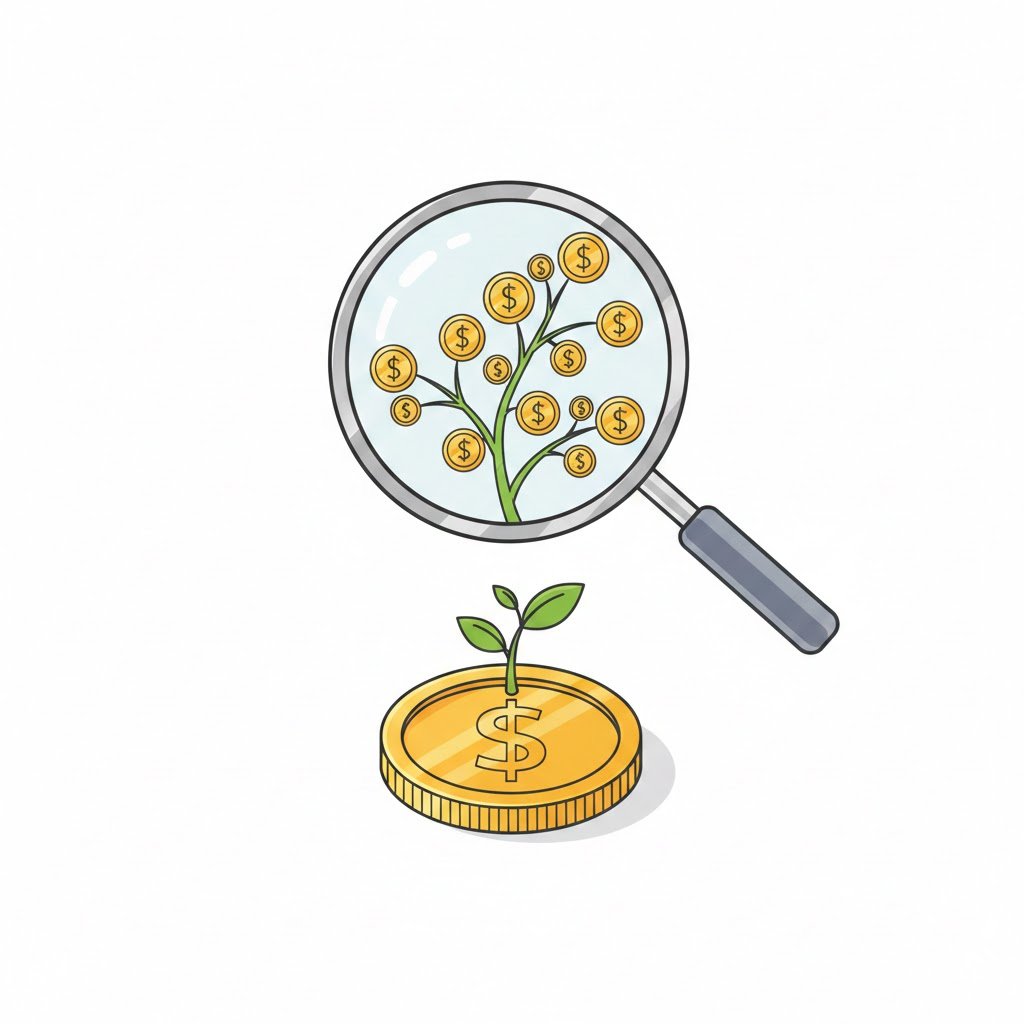 رسم توضيحي لمبدأ الفائدة المركبة في الاستثمار.