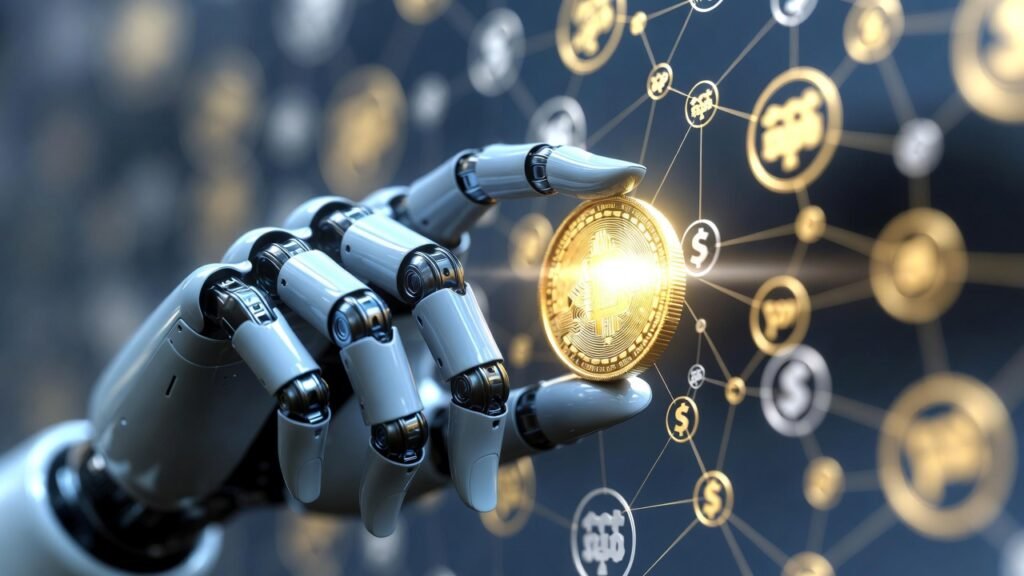 يد آلية (روبوت) تسلم عمولة مالية مقابل رابط تتبع رقمي