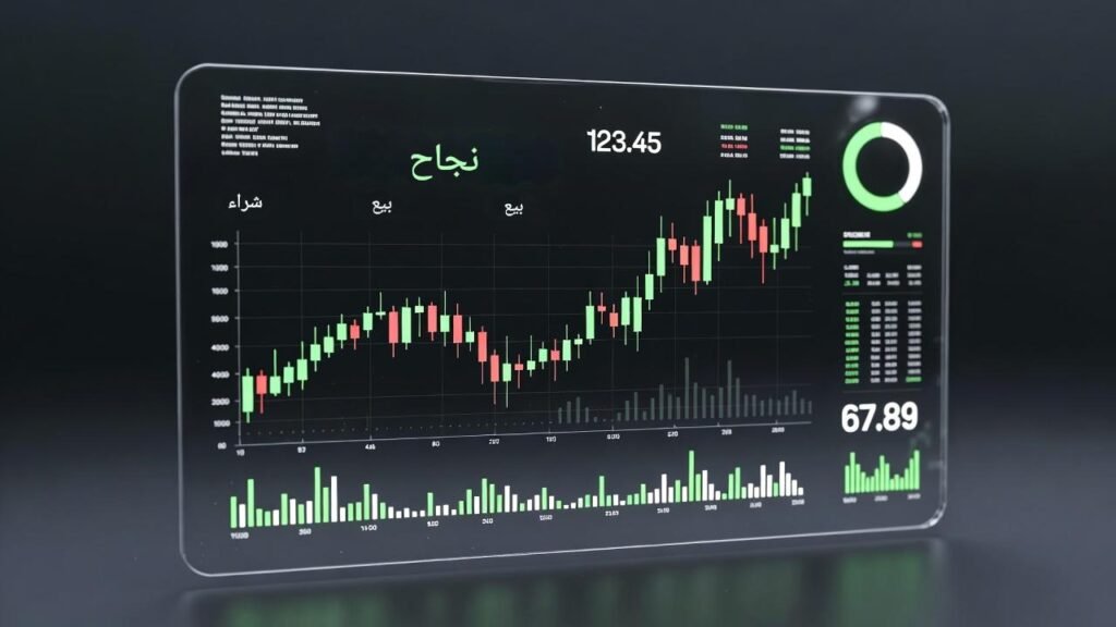 لوحة قيادة رقمية (Dashboard) تظهر أرقام financial-liberation.com