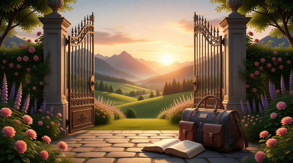 بوابة مفتوحة ترمز لبداية حياة الحرية والتقاعد