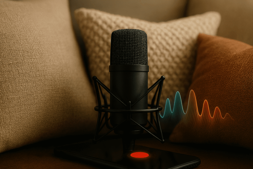 عزل الصوت المنزلي لتسجيل بودكاست احترافي