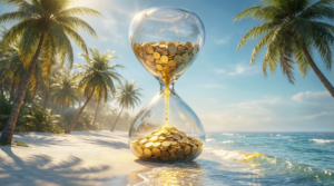 واجهة تعبيرية ترمز لمفهوم التقاعد المبكر والحرية المالية