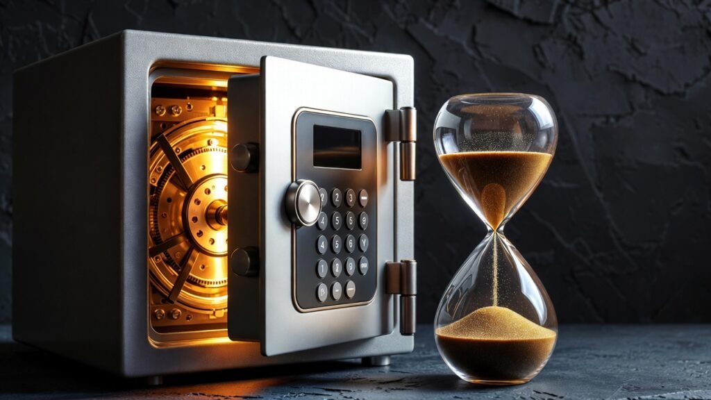 خزنة مالية حديثة ترمز للأمان المالي والاستدامة