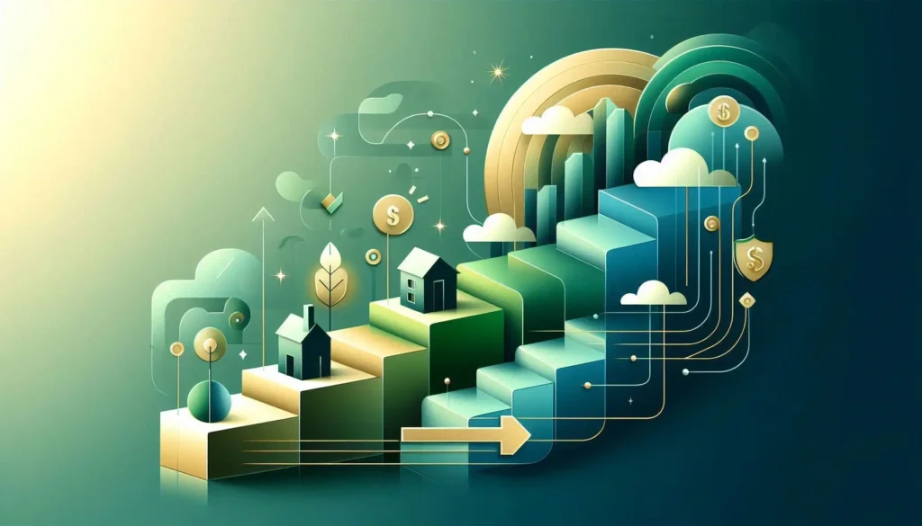 خطوات عملية لحماية المدخرات من التضخم — أيقونات خطة مالية ونمو مستدام