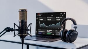 مساحة عمل رقمية عصرية لبدء قنوات يوتيوب بدون ظهور