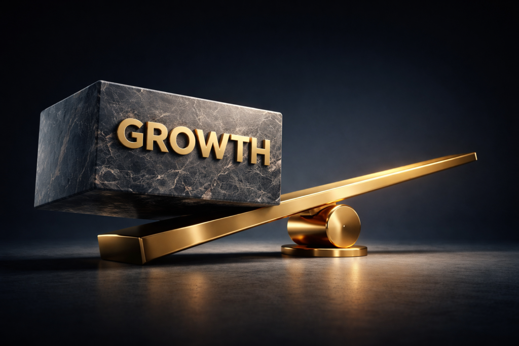 رسم توضيحي لمبدأ الرفع المالي وكيفية مضاعفة الأرباح باستخدام الدين الجيد.