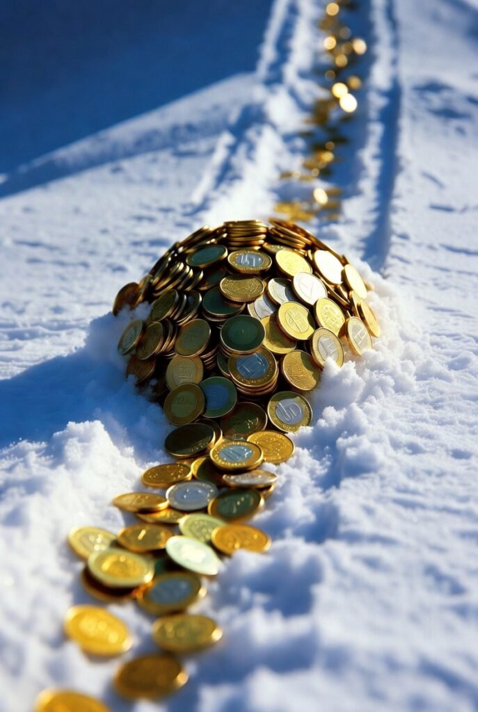 كرة ثلج رمزية تعبر عن قوة الاستثمار التراكمي