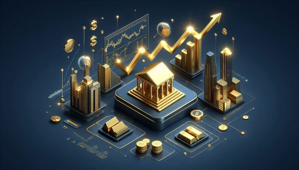 رسم تقني يوضح نمو أنواع الاستثمارات المختلفة بذكاء