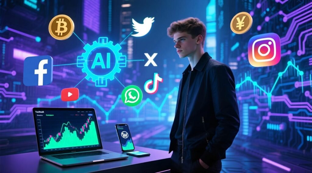 تصميم تعبيري لبداية رحلة العمل الحر يوضح الانتقال من الصفر إلى تحقيق الدخل خلال شهر واحد.